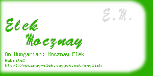 elek mocznay business card